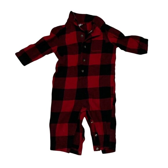 Baby Boy Clothes Lot 6 Pc Bundle Christmas Pajama Lumber Jack Pant Romper 6-12 M - Picture 2 of 6